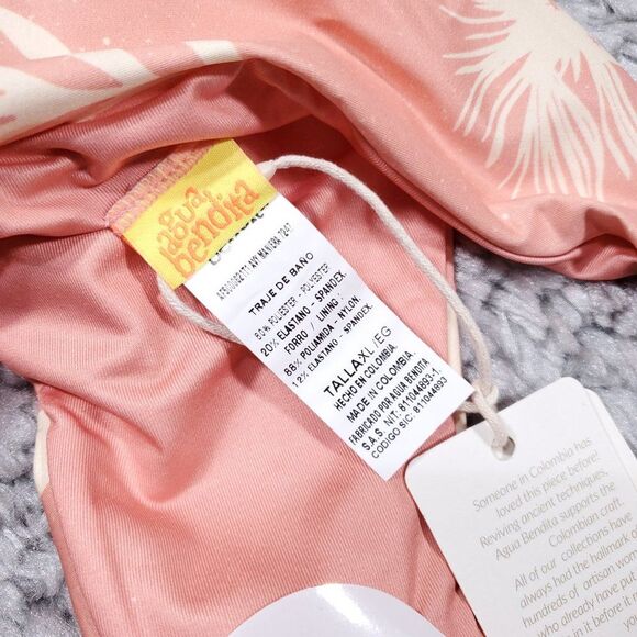 Agua Bendita Avy Maniera Bikini Swim Bottom Pink Yellow Sun Moon Size XL - Picture 5 of 7